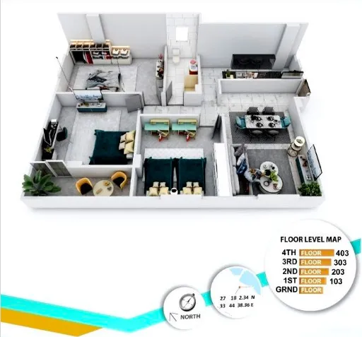 130m² 3-Zimmer Wohnung 2. Stock City Market Str.